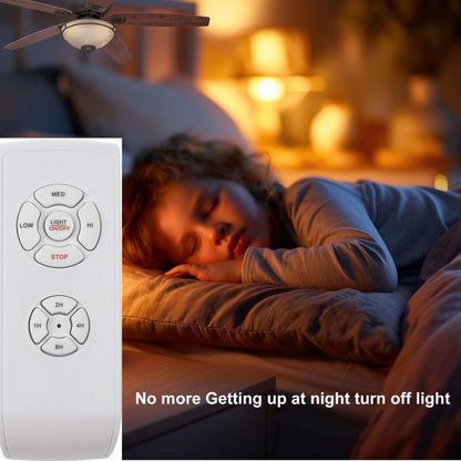 LPHUMEX 2 Pack AC Motor Ceiling Fan Remote Kit - 3-in-1 Speed, Light & Timer