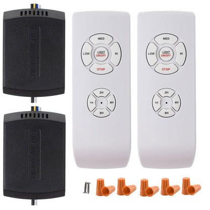 LPHUMEX 2 Pack Universal Ceiling Fan Remote Control Kit – Small Receiver, Light & Timing, Works with Harbor Breeze, Westinghouse & More