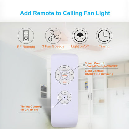 LPHUMEX 2 Pack Universal Ceiling Fan Remote Control Kit – Small Receiver, Light & Timing, Works with Harbor Breeze, Westinghouse & More