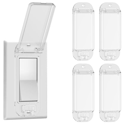 LRANFOW 4 Light Switch Guard Cover – Baby Proof Rocker Switch Protection