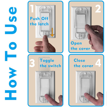 LRANFOW 4 Light Switch Guard Cover – Baby Proof Rocker Switch Protection