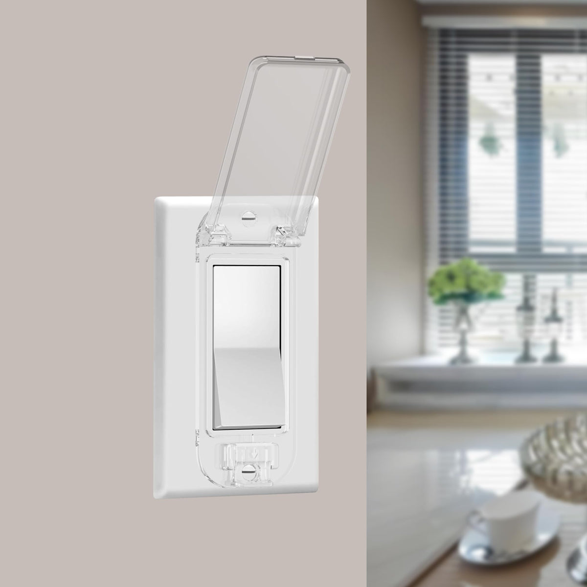 LRANFOW 4 Light Switch Guard Cover – Baby Proof Rocker Switch Protection