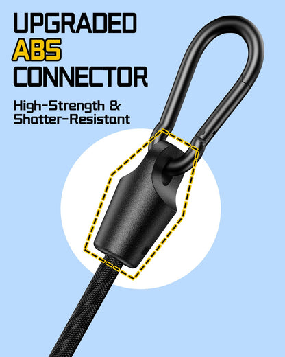 LuckyStraps 8-Pack 24-Inch Adjustable Carabiner Bungee Cords – UV-Resistant