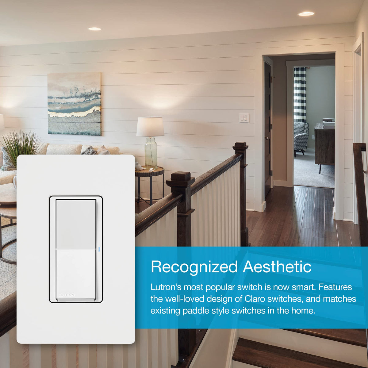 Lutron Claro Smart Switch for Caseta Lighting – 2 Pack, White, DVRF-5NSS-WH-2 (Neutral Required)