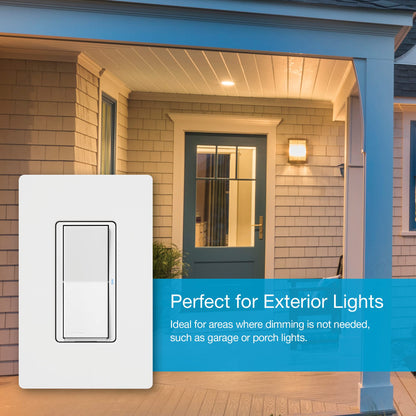 Lutron Claro Smart Switch for Caseta – 5A, Neutral Required, White DVRFW-5NS-WH-A