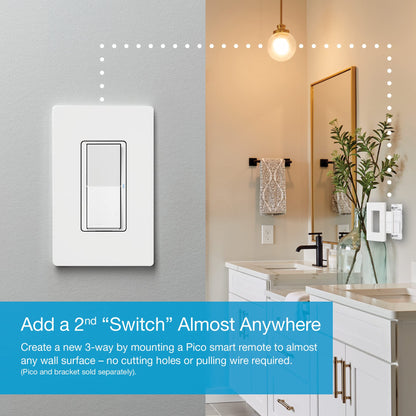 Lutron Claro Smart Switch for Caseta – 5A, Neutral Required, White DVRFW-5NS-WH-A