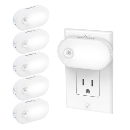 Lyridz 120LM Motion Sensor Night Light – 6-Pack, Plug-in, Dimmable, Auto-On/Off