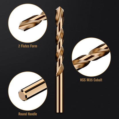 MACXCOIP 115-Piece Cobalt Drill Bit Set | M35 HSS for Hardened Metals