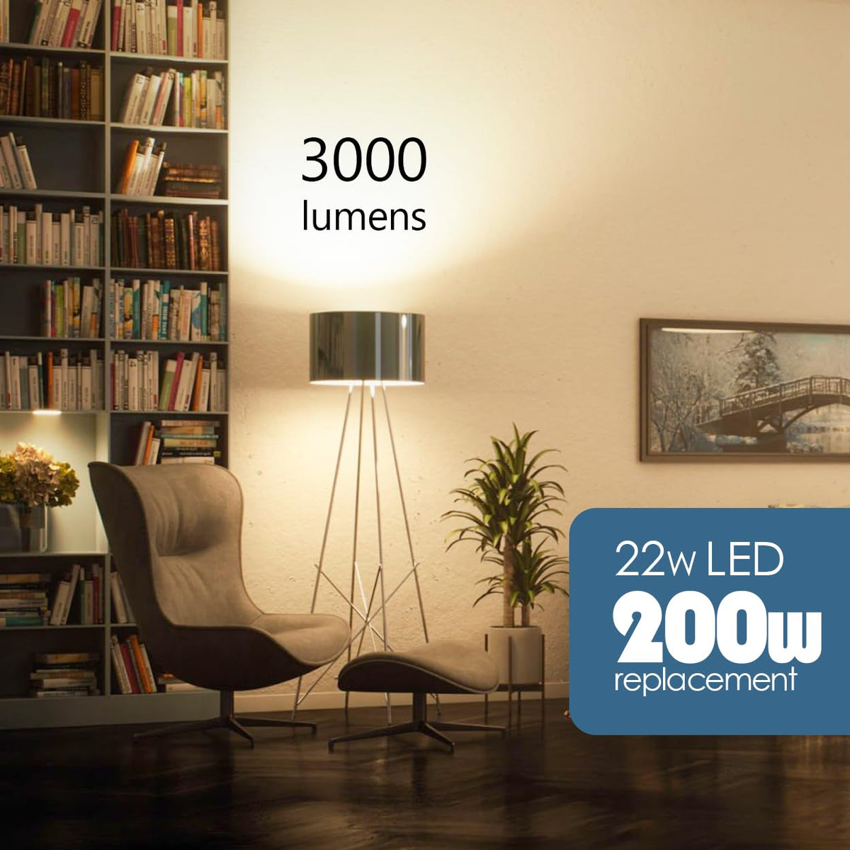 Maelsrlg 200W Equivalent LED A21 Bulb – 3000lm, 3000K Warm White, E26, 4-Pack