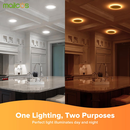 MAILCOS 12 Pack 6-Inch LED Recessed Lights | 5 CCT Night Light Dimmable ETL