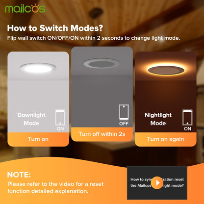 MAILCOS 12 Pack 6-Inch LED Recessed Lights | 5 CCT Night Light Dimmable ETL