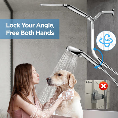 MakeFit Dual Filtered Rain Shower Head Combo – High-Pressure Rain Head + Handheld with Filter for Hard Water