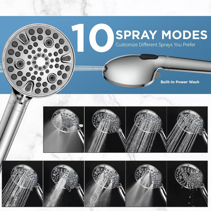 MakeFit Dual Filtered Rain Shower Head Combo – High-Pressure Rain Head + Handheld with Filter for Hard Water