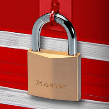 Master Lock 140TRI Solid Brass Padlock with Key, 3 Pack – Corrosion-Resistant & Secure