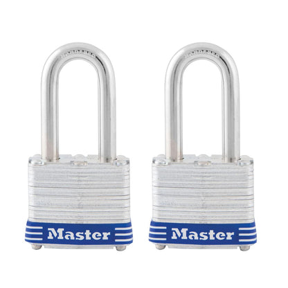 Master Lock 3TLF Laminated Padlock (2-Pack) – Keyed-Alike, Indoor/Outdoor Security