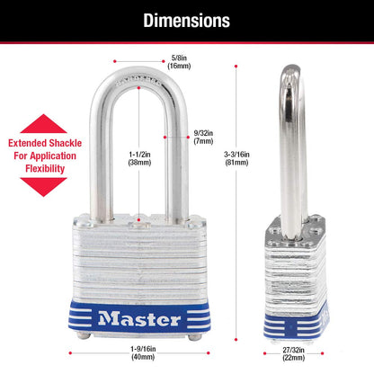 Master Lock 3TLF Laminated Padlock (2-Pack) – Keyed-Alike, Indoor/Outdoor Security