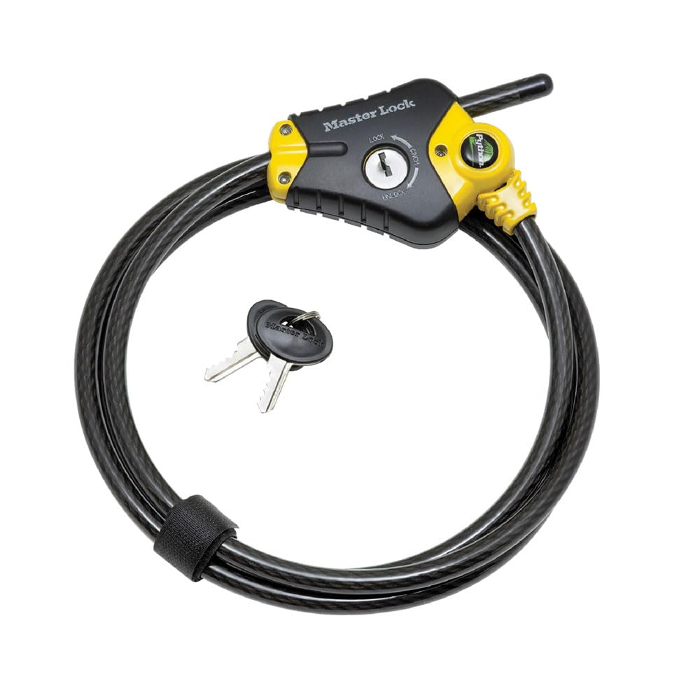 Master Lock Python Cable Lock 6 ft, 3/8-inch Braided Steel, Keyed, Outdoor-Grade