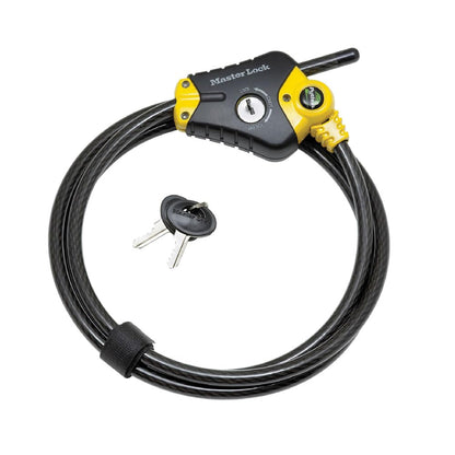 Master Lock Python Cable Lock 6 ft, 3/8-inch Braided Steel, Keyed, Outdoor-Grade