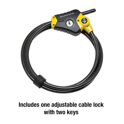 Master Lock Python Cable Lock 6 ft, 3/8-inch Braided Steel, Keyed, Outdoor-Grade