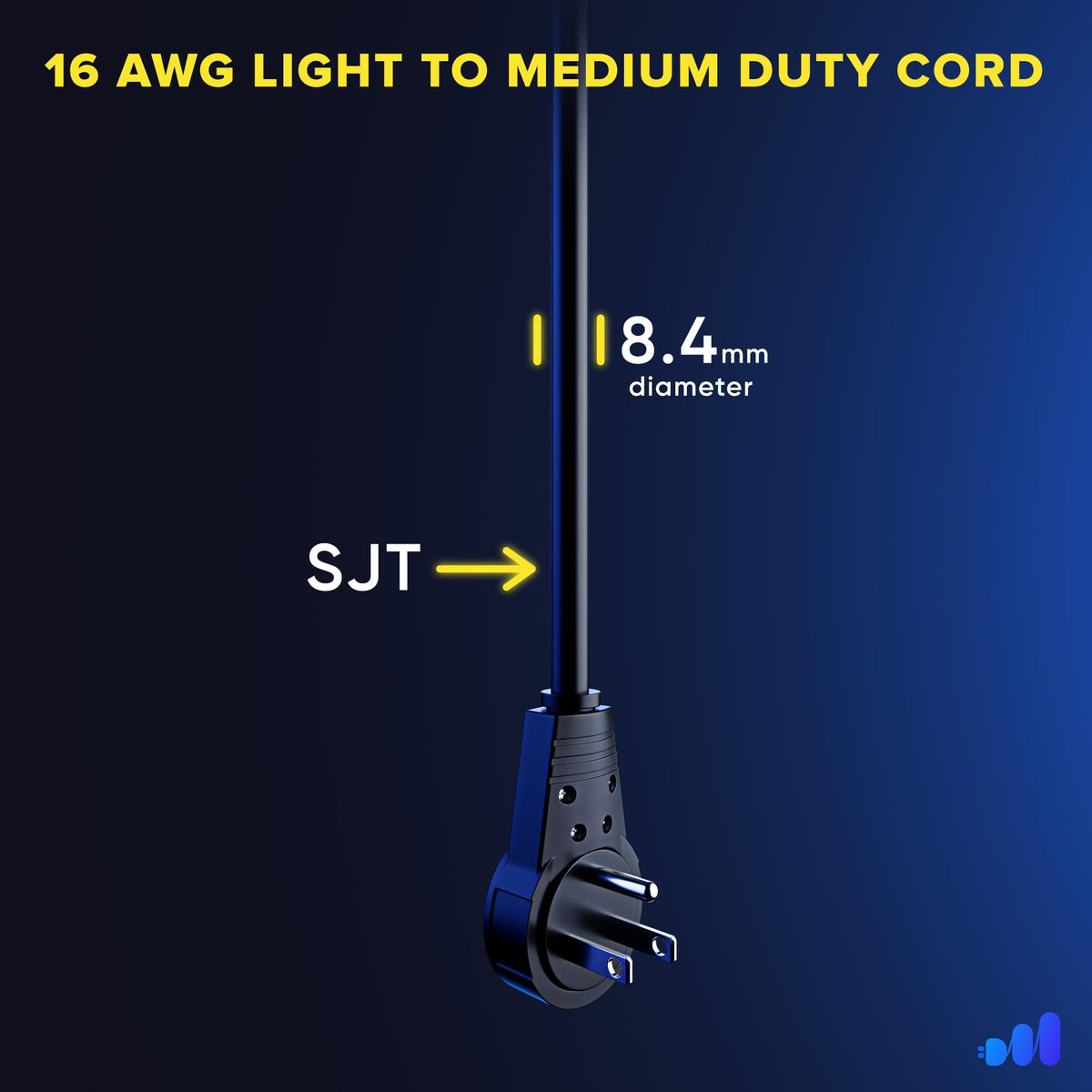 Maximm Cable 6ft 360° Rotating Flat Plug Extension Cord – 3-Prong UL Certified