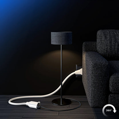 Maximm 6 Ft White Extension Cord – 360° Rotating Flat Plug, 3-Prong Grounded, UL Certified