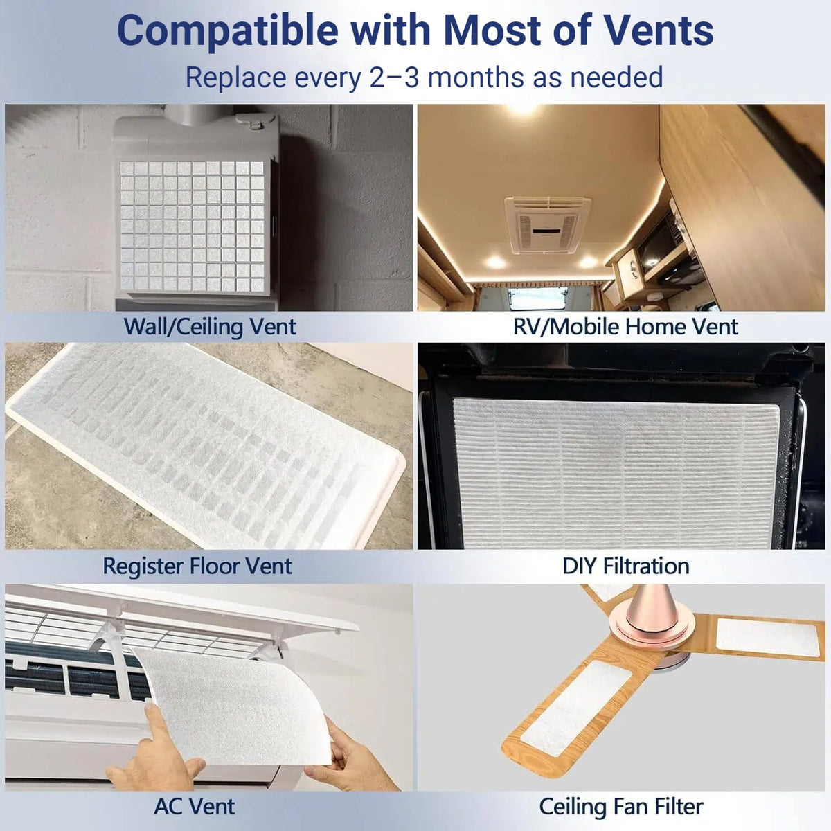 MAXTBEE MERV 8 Air Vent Filter 20x99 in – Cut-to-Size, Includes 48 Adhesive Hook Strips