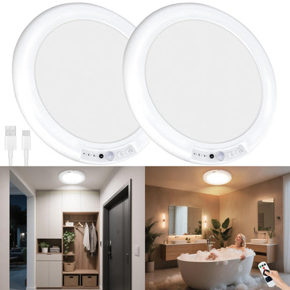 maylit 2 Pack Rechargeable Ceiling Lights with Motion Sensor – Wireless, Battery-Operated