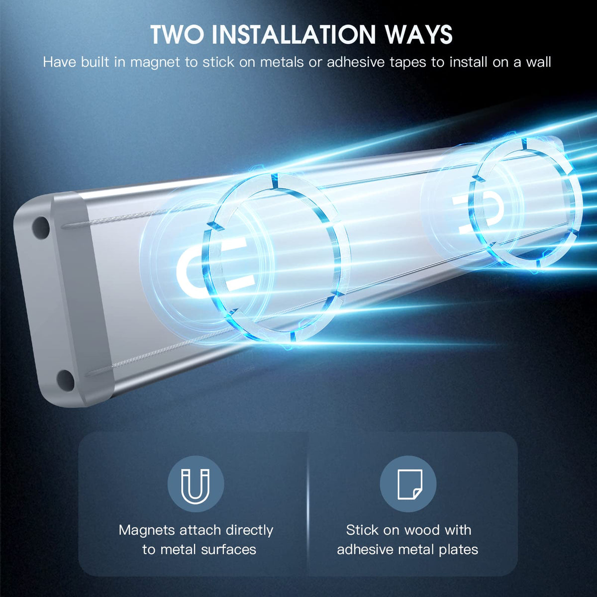 MCGOR 10-Inch Under Cabinet Lighting (2 Pack) – Rechargeable Motion Sensor, Dimmable, Magnetic