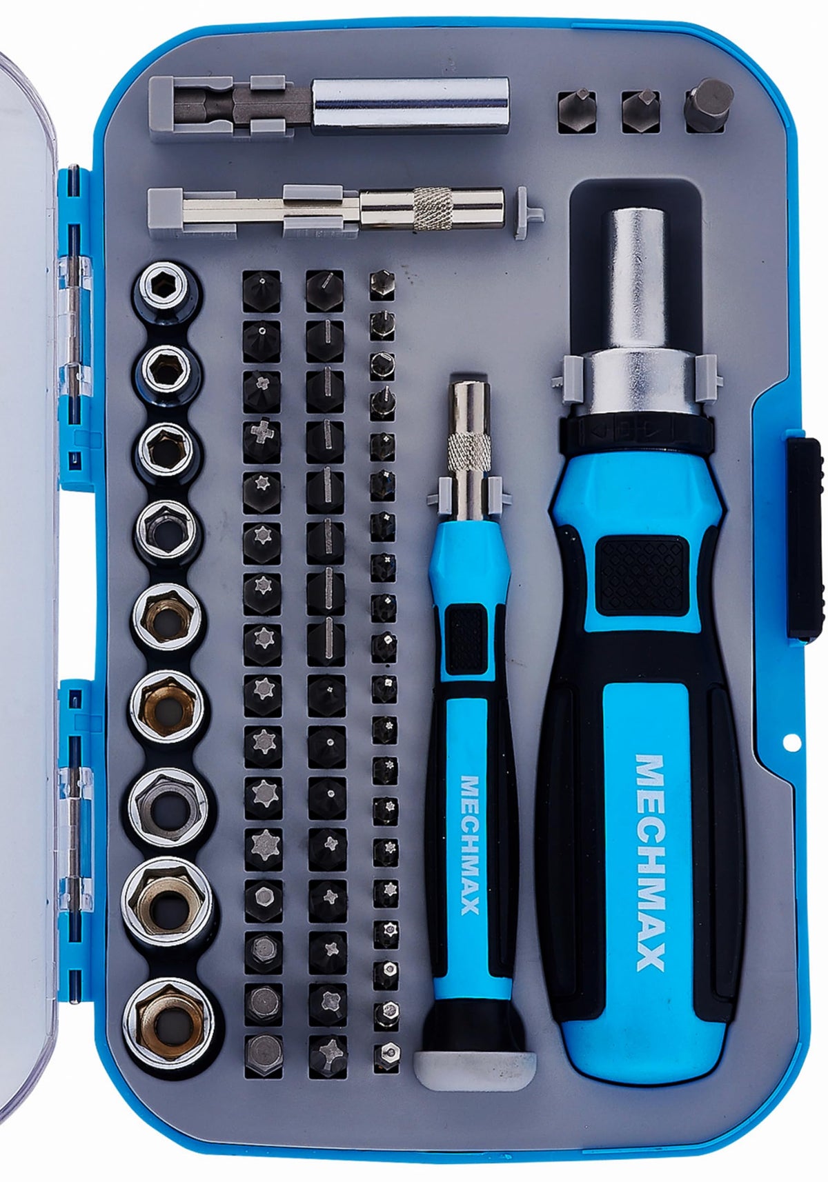 MECHMAX 68-Piece Ratcheting Screwdriver Set – Magnetic Bits & Sockets