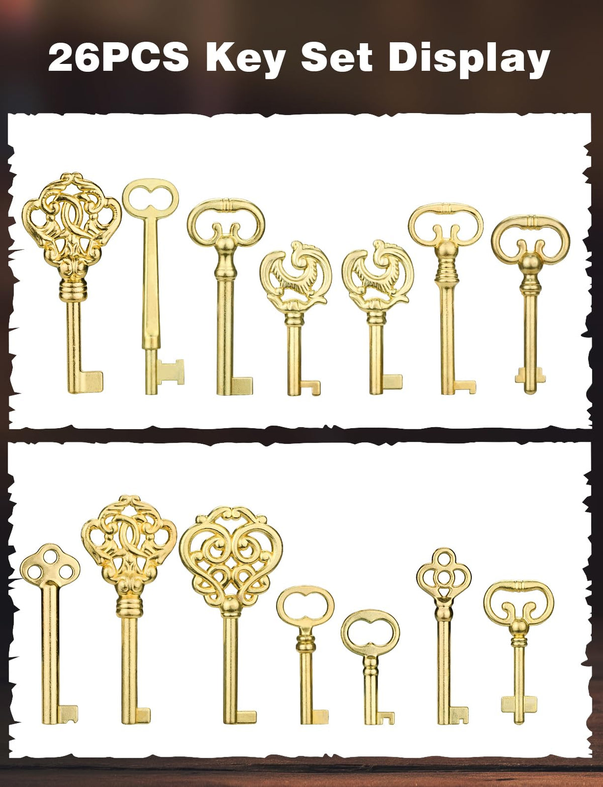 Mellbree Skeleton Key Set – 26-Key Universal Replacement for Antique Furniture