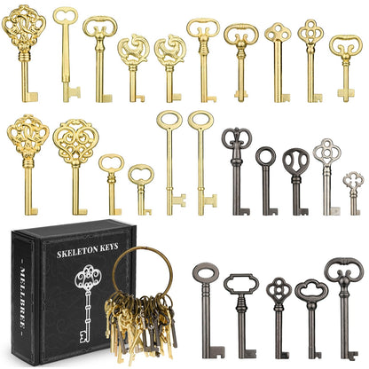 Mellbree Skeleton Key Set – 26-Key Universal Replacement for Antique Furniture