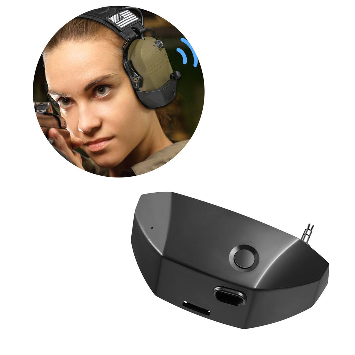MenLiDa Wireless Bluetooth Adapter for Walker's Razor Earmuffs – 5.1 BT, Type-C