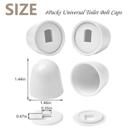 MENNTY Ceramic Matte Black Bird Toilet Bolt Covers (2-Pack) + Universal Bolt Caps (4-Pack) | Easy Install