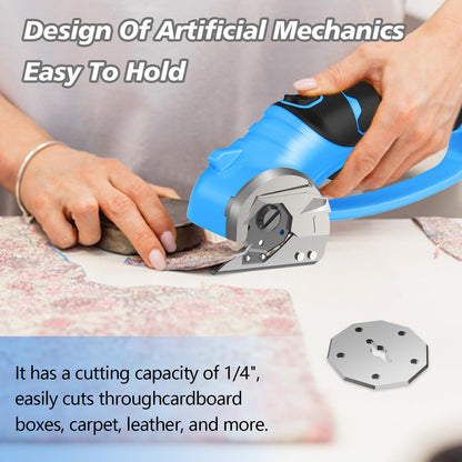 Mershca Cordless Electric Scissors – 4V USB Rechargeable Box Cutter with LED Light