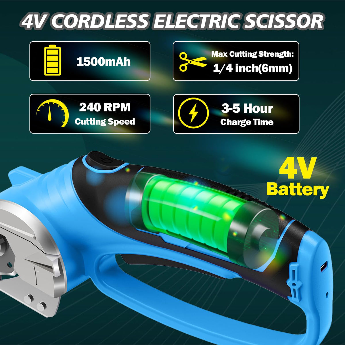 Mershca Cordless Electric Scissors – 4V USB Rechargeable Box Cutter with LED Light