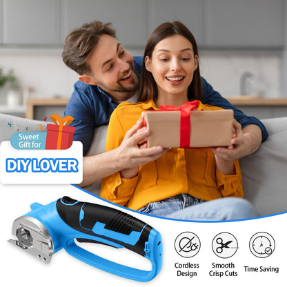 Mershca Cordless Electric Scissors – 4V USB Rechargeable Box Cutter with LED Light