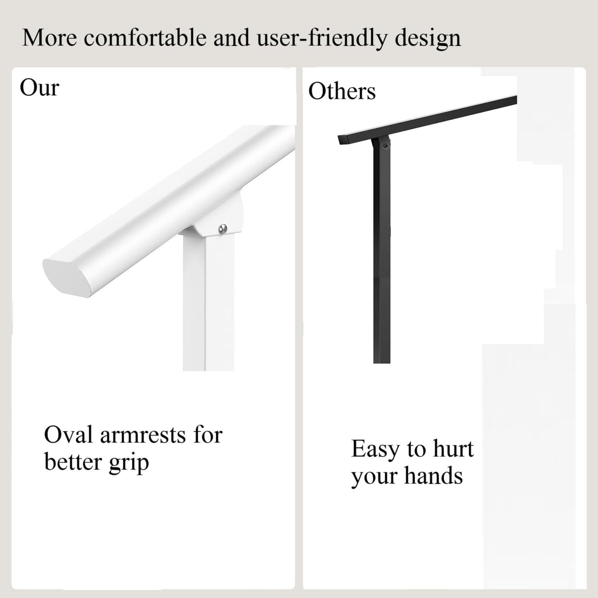Metty Metal Handrails for Outdoor Steps | 1-4 Step Stair Kit (Black)