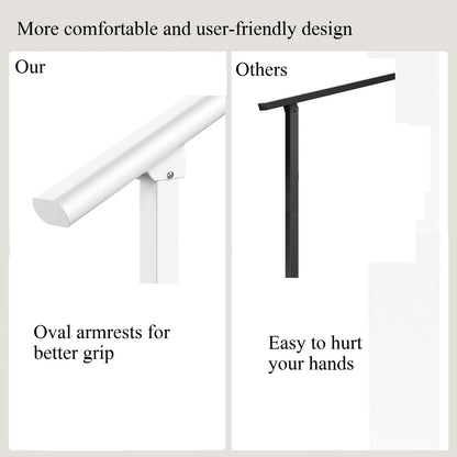 Metty Metal Handrails for Outdoor Steps | 1-4 Step Stair Kit (Black)