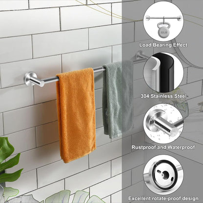 MGahyi Adjustable Towel Rack 13.18-24 Inch | Wall Mounted Stainless Steel, Rustproof, 2-Pack