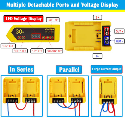 MgcSTEM LVP Battery Adapter for Dewalt 12-30V | 20V Compatibility