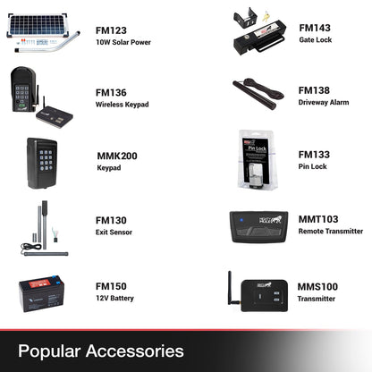Mighty Mule MM371W-SOL Automatic Gate Opener Kit – 10W Solar Panel, Black