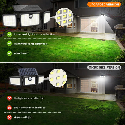 MIHANI Solar Lights Outdoor 2-Pack – Quick Charge Deck Lights, High Brightness, PIR Motion Sensor