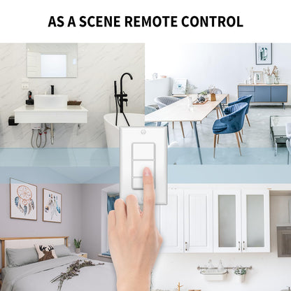 Minoston 800 Series Z-Wave Scene Controller MR40Z — 4-Button Wall Remote