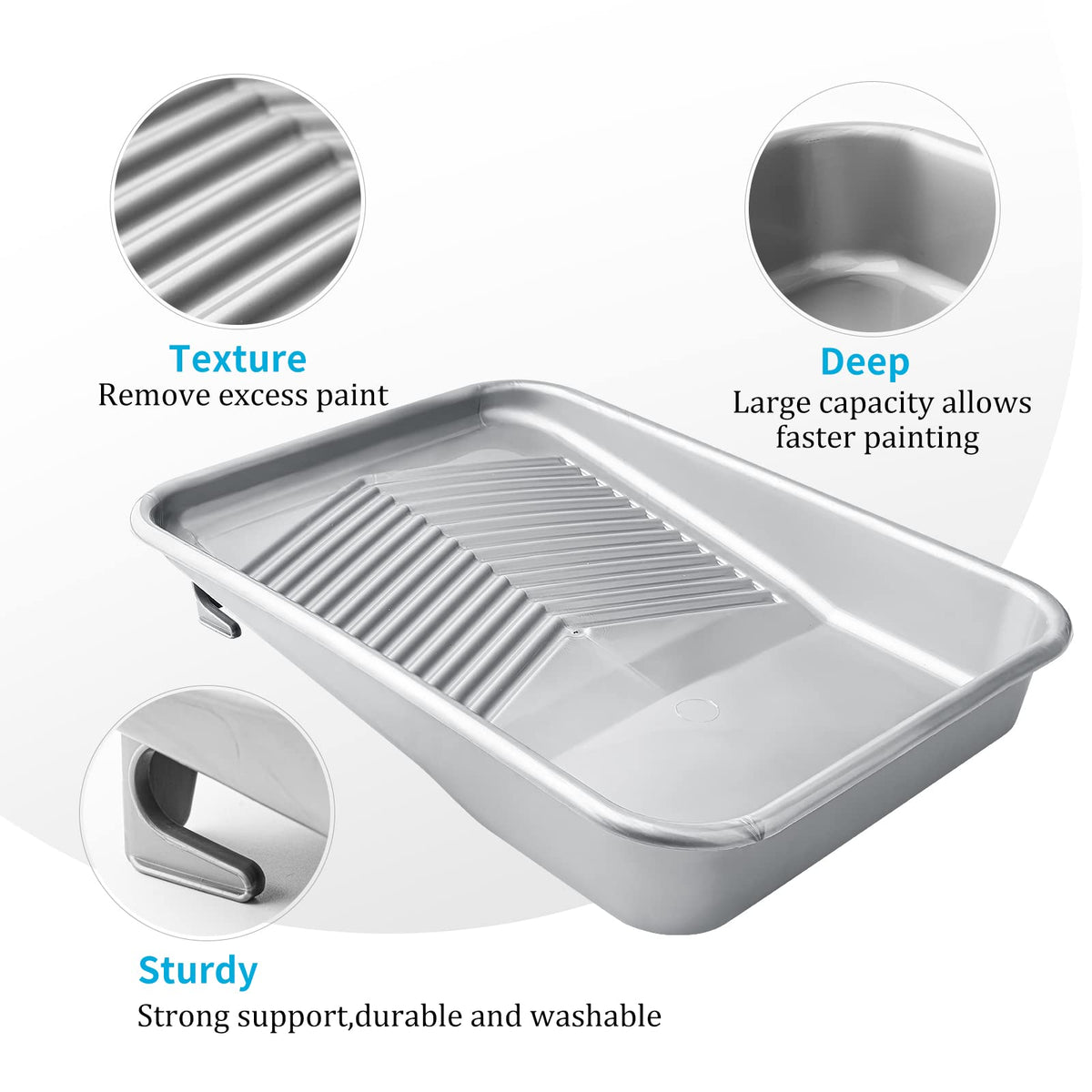 Mister Rui 12 Pack 9-Inch Disposable Paint Tray with Liner and 5-Wire Roller Frame