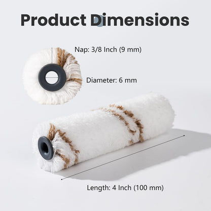 Mister Rui 4-Inch Microfiber Roller Covers - 40 Pack with Roller Frame Kit