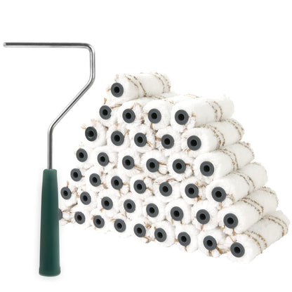 Mister Rui 4-Inch Microfiber Roller Covers - 40 Pack with Roller Frame Kit