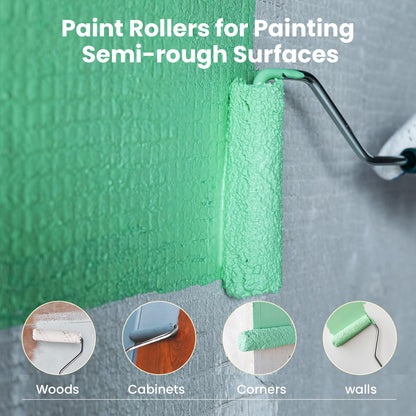 Mister Rui 4-Inch Microfiber Roller Covers - 40 Pack with Roller Frame Kit
