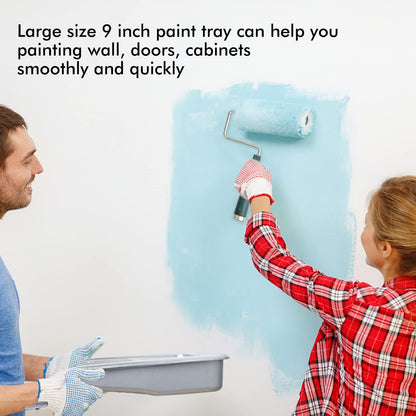 Mister Rui 9 Inch Paint Tray Liners – 20 Pack Disposable Liners for Large Trays