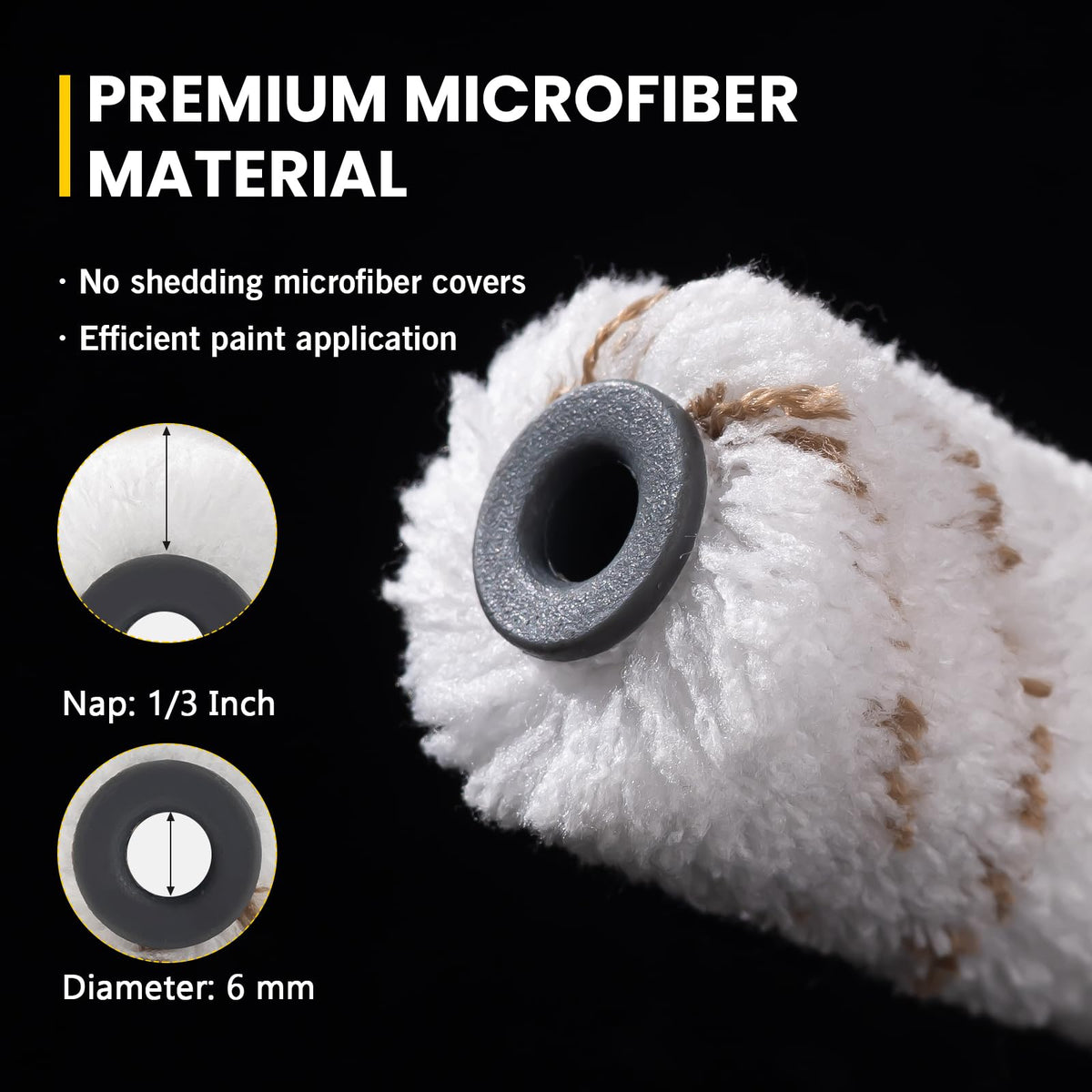 Mister Rui 4-Inch Microfiber Roller Covers - 40 Pack with Roller Frame Kit
