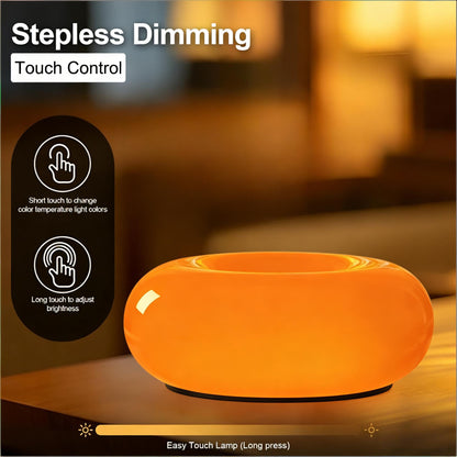 MIXL Orange Donut Table Lamp | Dimmable Touch Lamp for Living Room & Bedroom